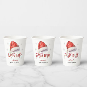 Jolly Santa Hat Baby Shower Paper Cups