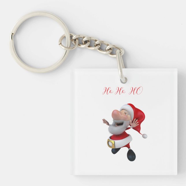 Jolly Santa Ho Ho  Key Ring (Front)