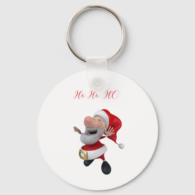 Jolly Santa Ho Ho  Key Ring (Front)