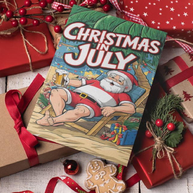 Jolly Santa Relaxing With Beer Postcard (Creator Uploaded)