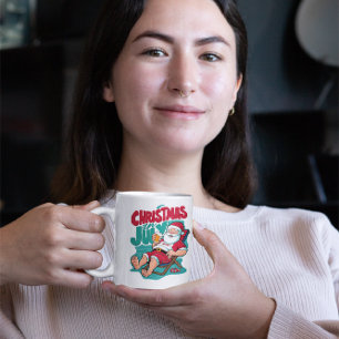 Jolly Santa Savouring a Frosty Brew Coffee Mug