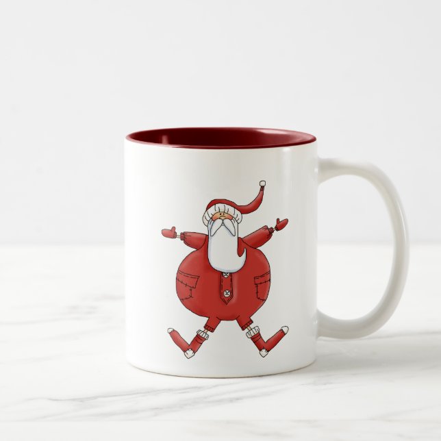 Jolly Santa T-shirts and Gifts Two-Tone Coffee Mug (Right)