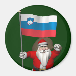 Jolly Santa Visiting Slovenia Magnet