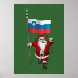Jolly Santa Visiting Slovenia Poster