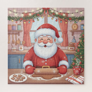 Jolly Santa's Cookie Kitchen Christmas Jigsaw Puzzle