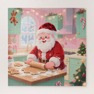 Jolly Santa's Cookie Kitchen Christmas Jigsaw Puzzle
