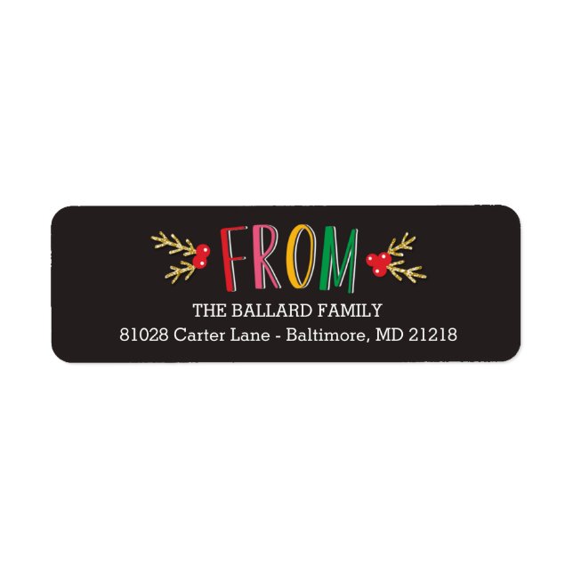 Jolly Season Holiday Return Address Labels (Front)