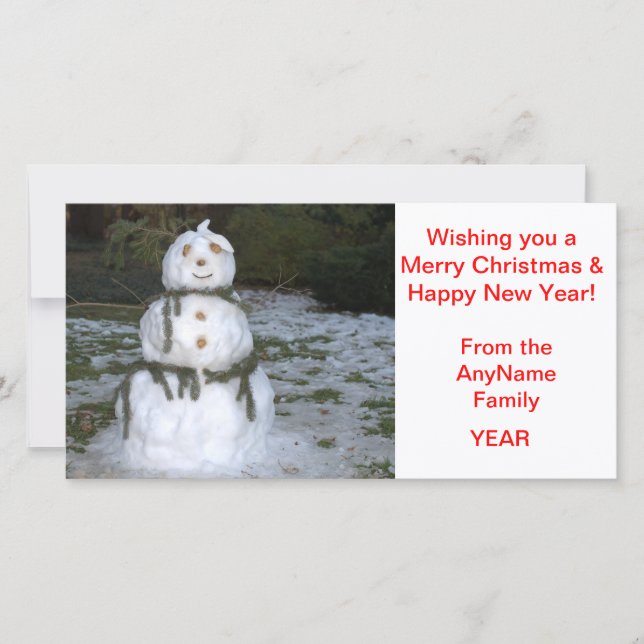 Jolly Snow Lady Holiday Photo Card - CUSTOMIZE IT (Front)