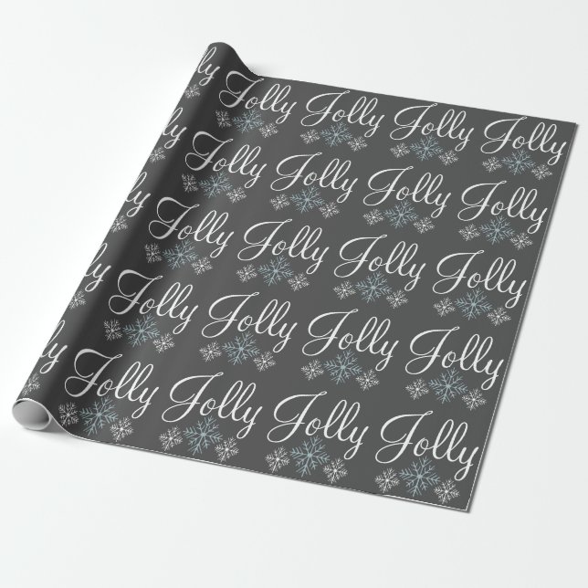 Jolly Snowflake Wrapping Paper (Unrolled)