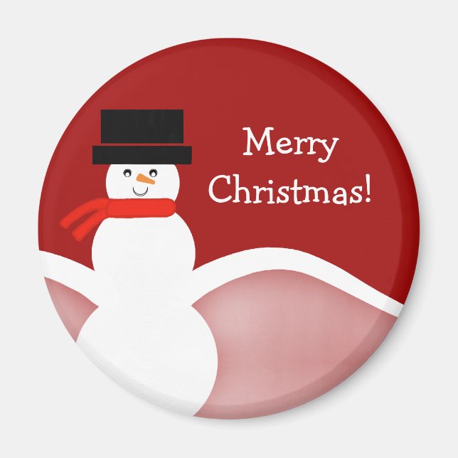 Jolly Snowman Christmas Magnet (Front)