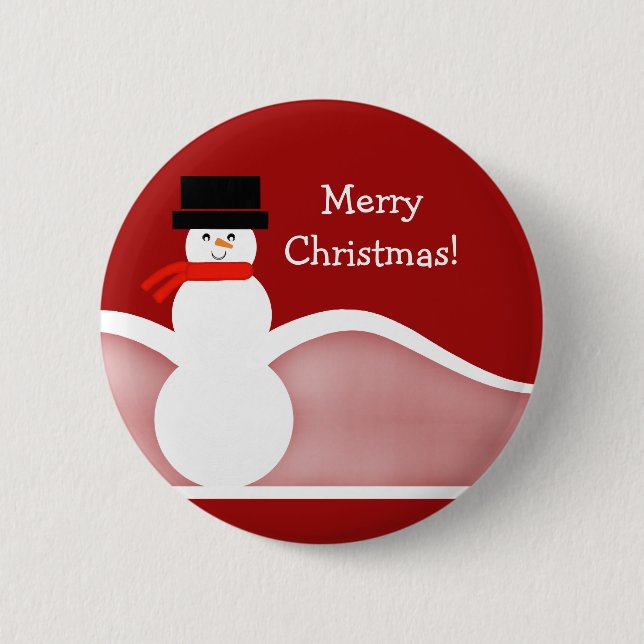 Jolly Snowman Customisable Button (Front)