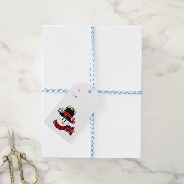 Jolly Snowman Gift Tags (With Twine)