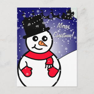 Jolly Snowman Holiday Postcard
