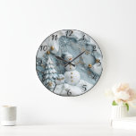Jolly Snowman in Christmas Scene Large Clock<br><div class="desc">A charming Christmas clock adorned with a whimsical snowman and frosty decorations. The clock features soft blue tones,  snowflakes,  and sparkling ornaments,  creating a festive atmosphere that captures holiday joy and winter enchantment.</div>