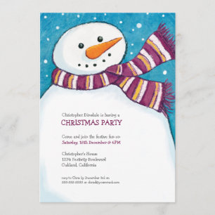 Jolly Snowman   Kids Christmas Party Invitation