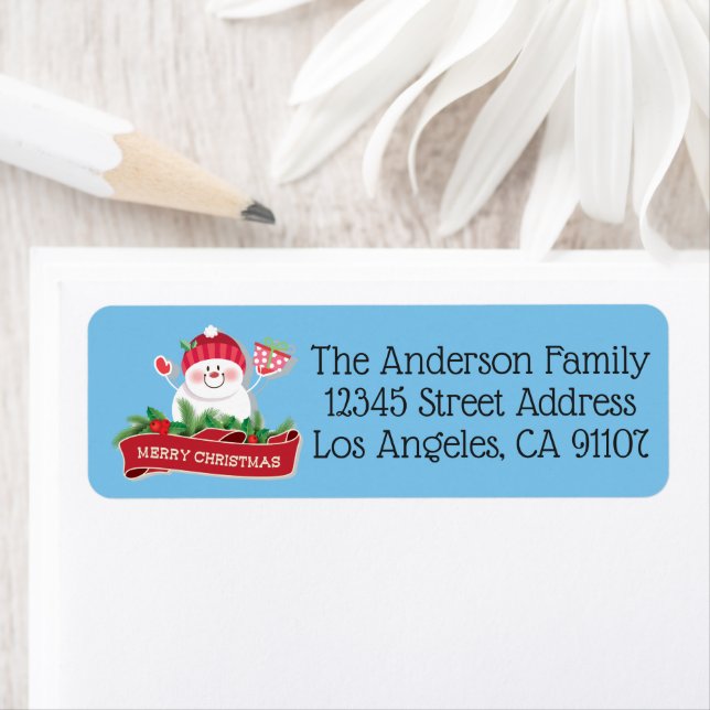 Jolly Snowman Return Address Labels (Insitu)
