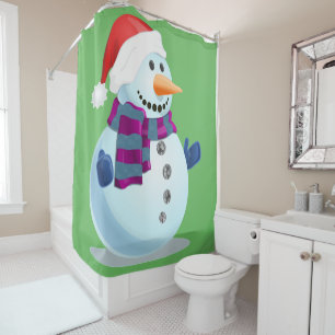 Jolly Snowman Shower Curtain