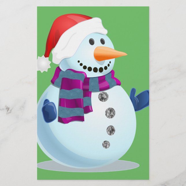 Jolly Snowman Stationery (Front)