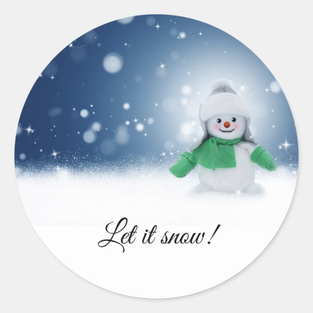 Jolly Snowman Sticky Labels (Front)