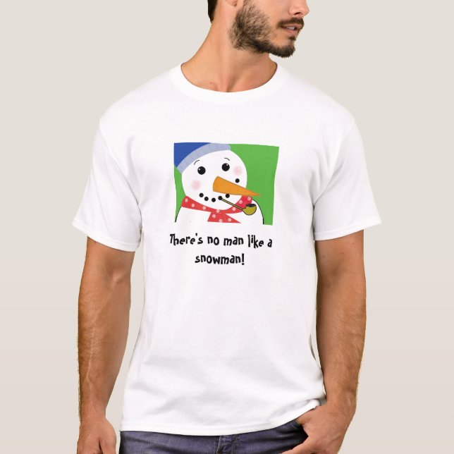 Jolly Snowman with a Corncob Pipe T-Shirt (Front)