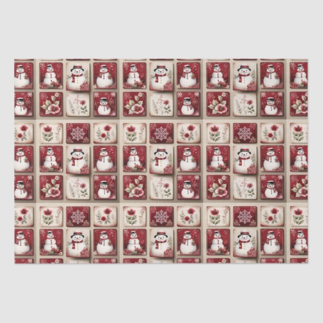 Jolly Snowmen Tissue Paper (Front)