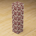 Jolly Snowmen Wine Box<br><div class="desc">Smiling, jolly snowmen, flowers, and snowflakes on a tan and red squares against a tan background create a cute wine box with a rustic, country look. Very cute, and perfect for all your holiday gifts.</div>