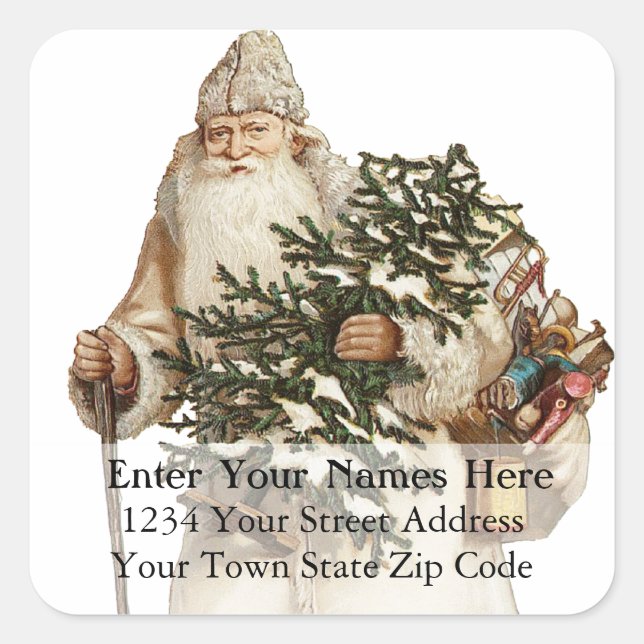 Jolly St Nick Vintage Address Label (Front)
