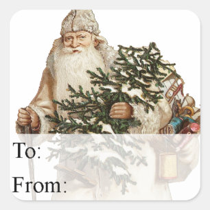 Jolly St Nick Vintage Gift Tag