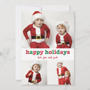 Jolly Stripes Happy Holidays Photo Card