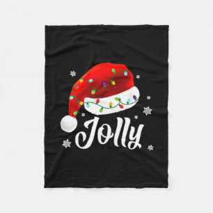 Jolly Subtle Minimal Christmas Funny Holiday Party Fleece Blanket
