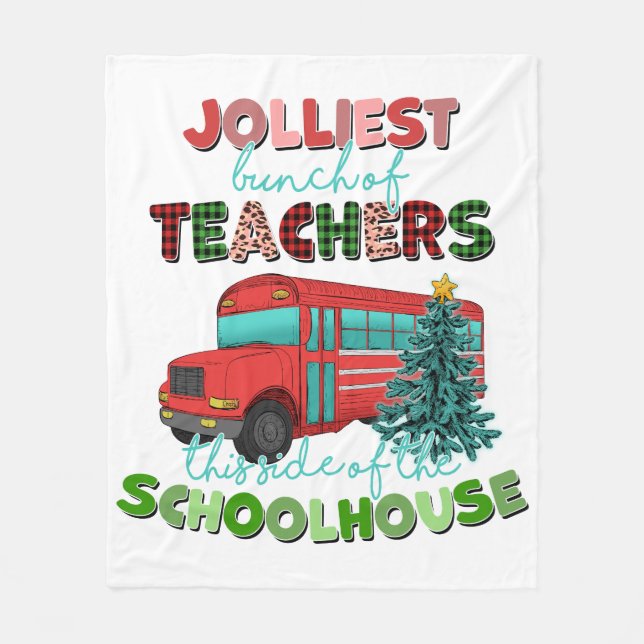 Jolly Teacher Fleece Blanket (Front)
