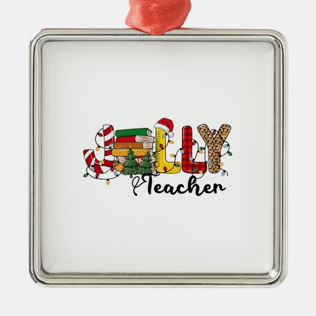 Jolly Teacher Metal Tree Decoration (Front)