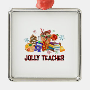 Jolly Teacher Metal Tree Decoration