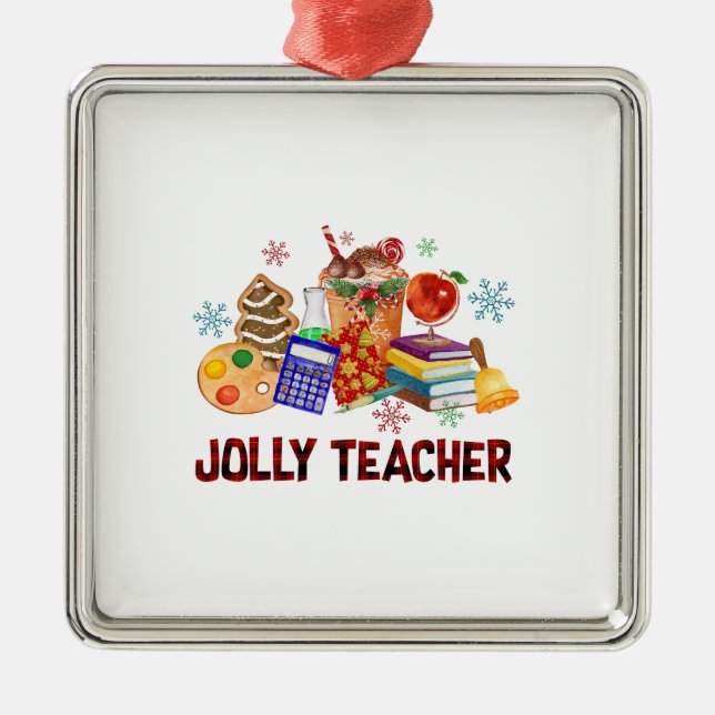 Jolly Teacher Metal Tree Decoration (Front)