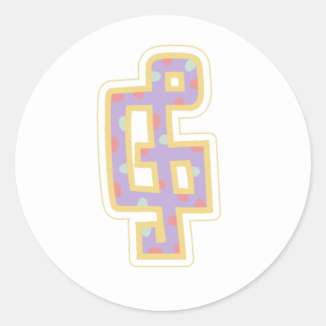 jolly treble clef classic round sticker (Front)