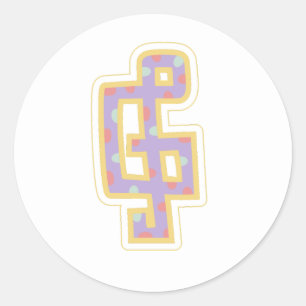 jolly treble clef classic round sticker