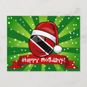 Jolly Trinidad Flag Christmas Style Holiday Postcard