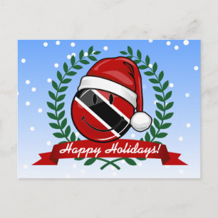 Jolly Trinidad Flag Christmas Style Holiday Postcard