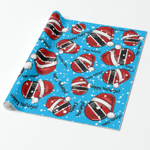 Jolly Trinidad Flag Christmas Style Wrapping Paper