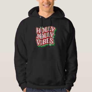 Jolly Vibes Retro Christmas Babe Holiday Xmas Hoodie
