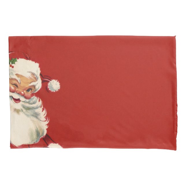 Jolly Vintage Santa Pillowcase (Front-Left)
