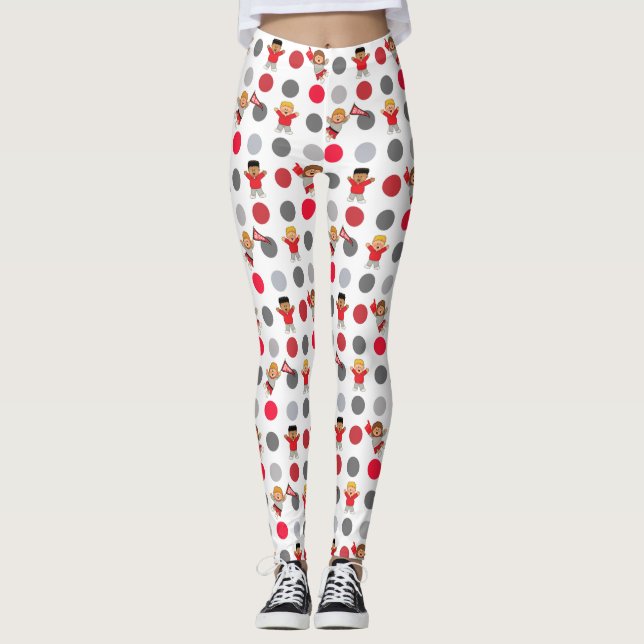 JollyKins Cheerleaders and Polka Dots Leggings (Front)