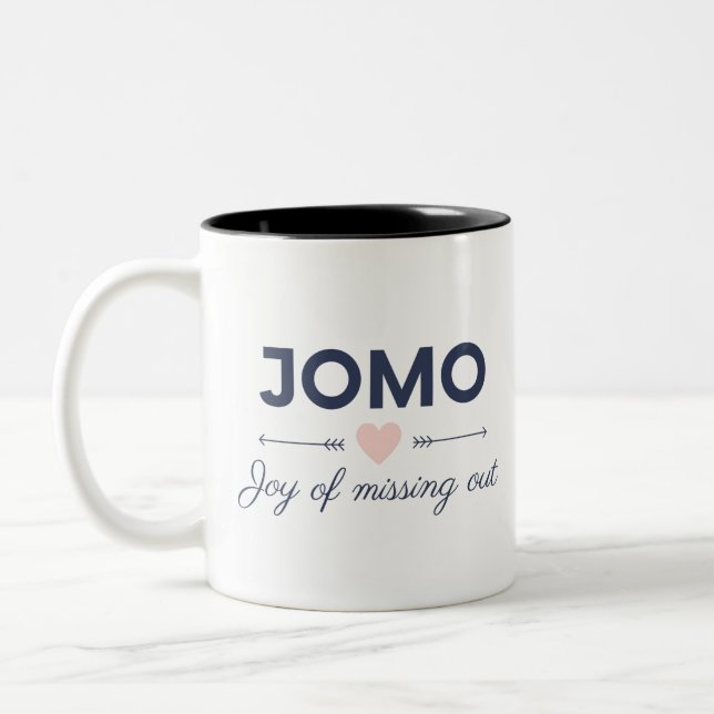 JOMO - Joy of missing out Two-Tone Coffee Mug (Left)