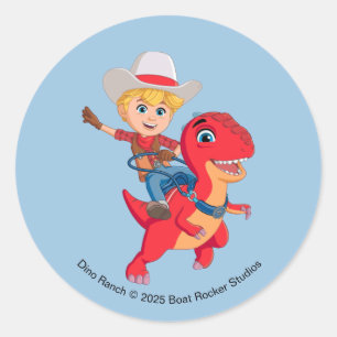Jon and Blitz   Dino Ranch Classic Round Sticker