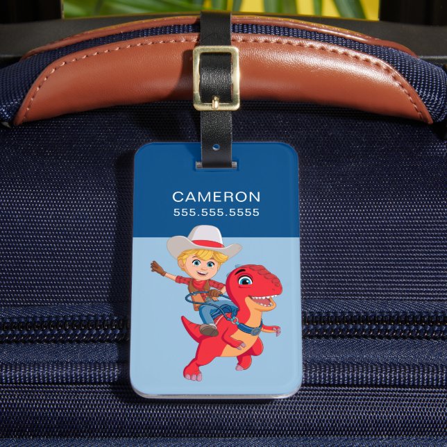 Jon and Blitz | Dino Ranch Luggage Tag (Front Insitu 2)