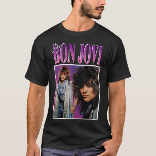 Jon Bon Jovi 80s Photos T-shirt for Adults