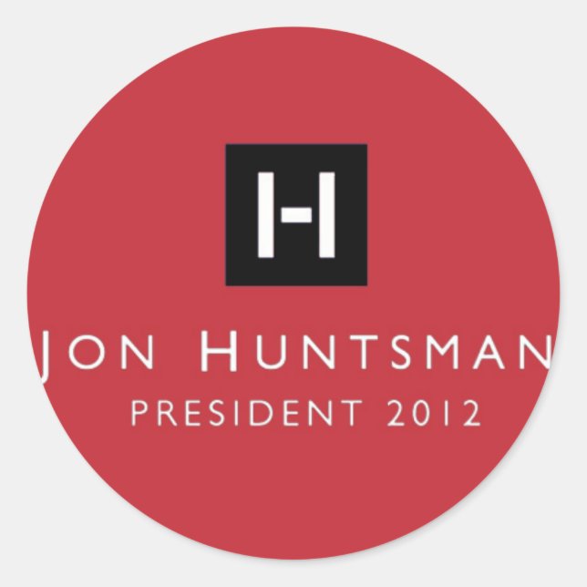 Jon Huntsman 2012 President Classic Round Sticker (Front)