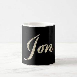 Jon Name whitegold Tasse Teetasse Kaffetasse Coffee Mug