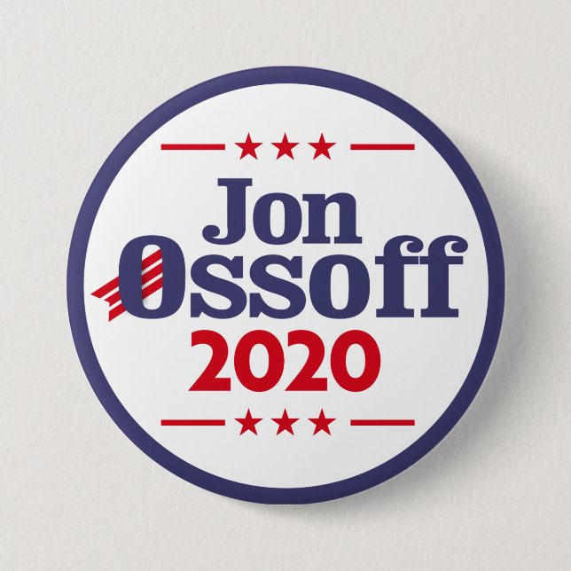 Jon Ossoff 2020 7.5 Cm Round Badge (Front)