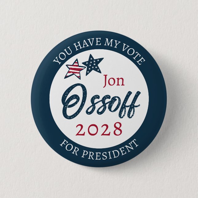 Jon Ossoff for Presdient 2028  6 Cm Round Badge (Front)
